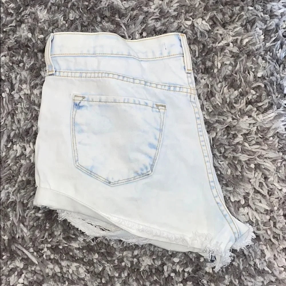 Forever 21 Blue Distressed Factory Ripped Shorts Cutoff Contemporary Casual